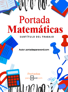 Portada para word Matematicas colores