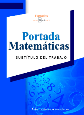 Portada para word Matematicas profesional