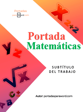 Portada para word Matematicas raiz cuadrada