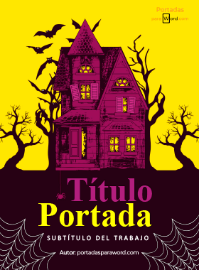 Portada para word halloween casa encantada