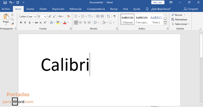 letra calibri de word
