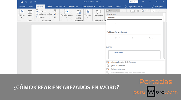 crear encabezados en word
