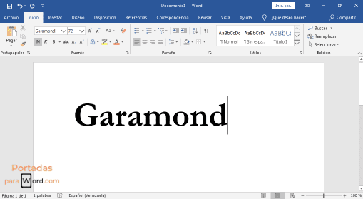 letra garamond de word