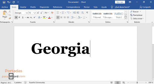 letra georgia de word