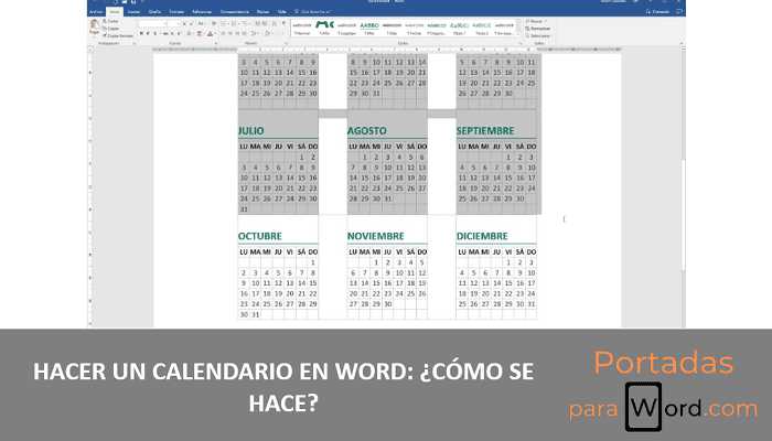 hacer un calendario en word