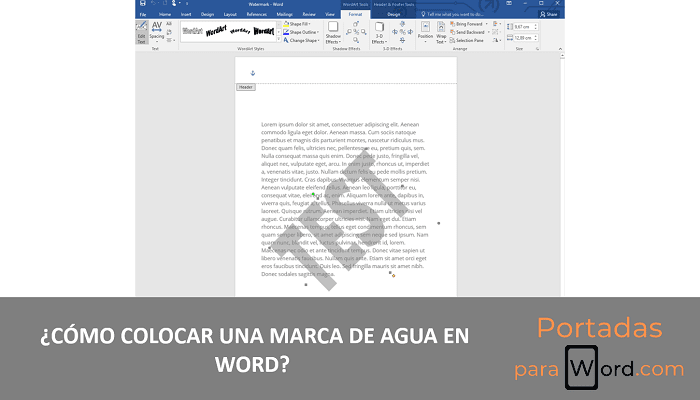 colocar una marca de agua en word