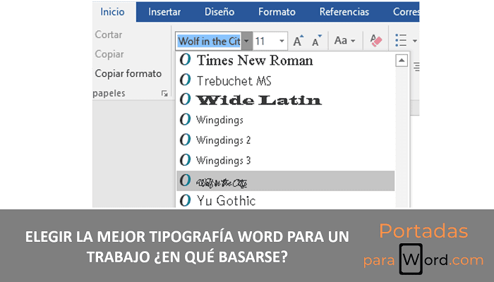 la mejor tipografía Word para un trabajo