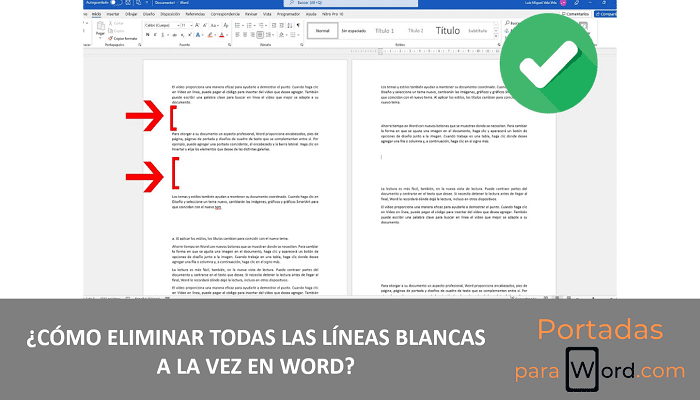 eliminar todas las lineas blancas a la vez en word