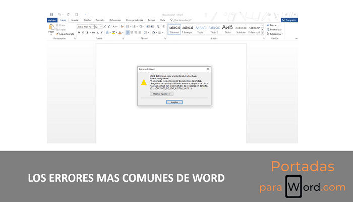 los errores mas comunes de word