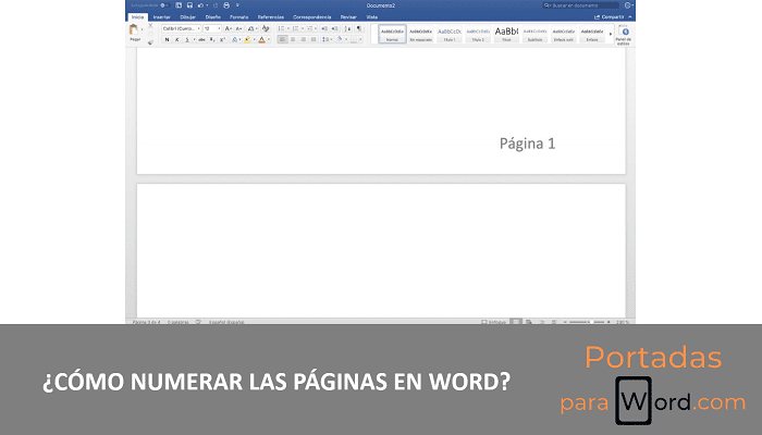 numerar las paginas en word