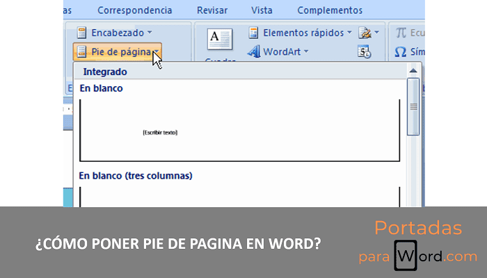 poner pie de pagina en word
