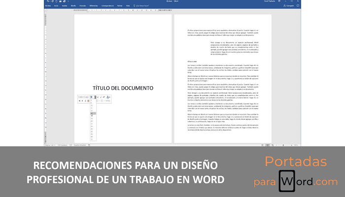 diseño profesional de un trabajo en word