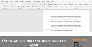 añadir saltos de linea y saltos de pagina en word